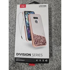 Phone Case For LG Harmony 4 Zizo Division Series Pink Sparkels And Strap
